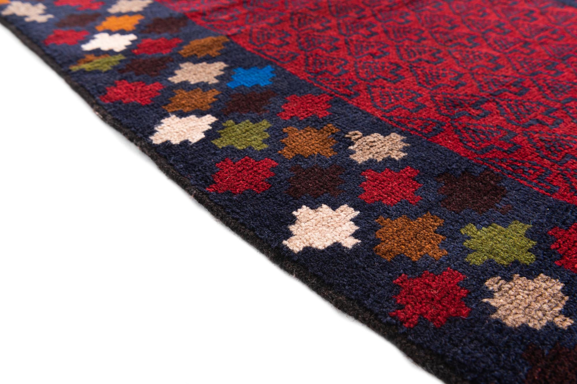 3' x 4' 5 Hand Knotted Balouch Persian Wool Rug
