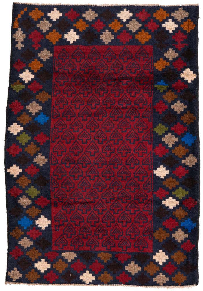 3' x 4' 5 Hand Knotted Balouch Persian Wool Rug