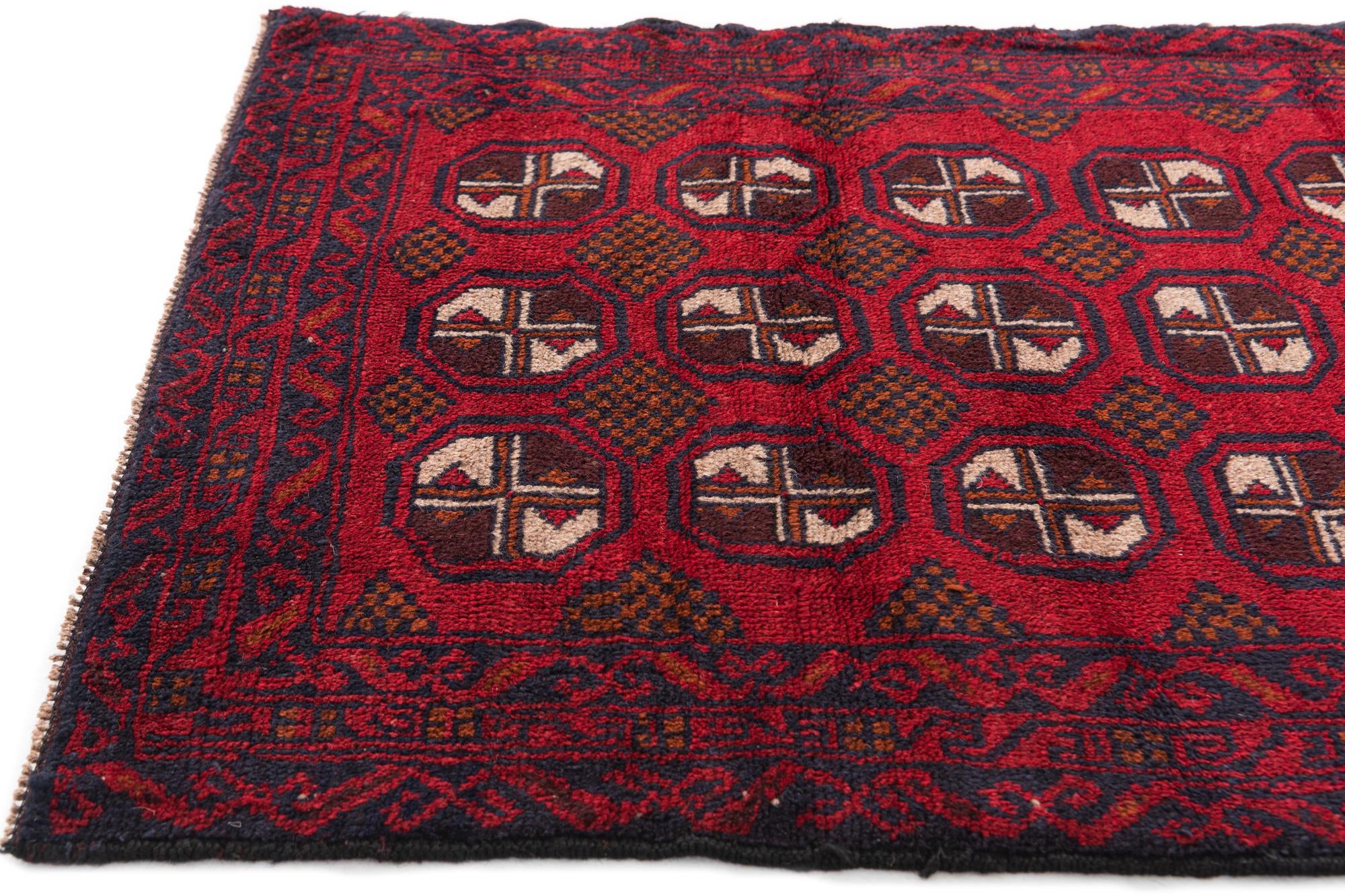 3' x 4' 7 Hand Knotted Balouch Persian Wool Rug