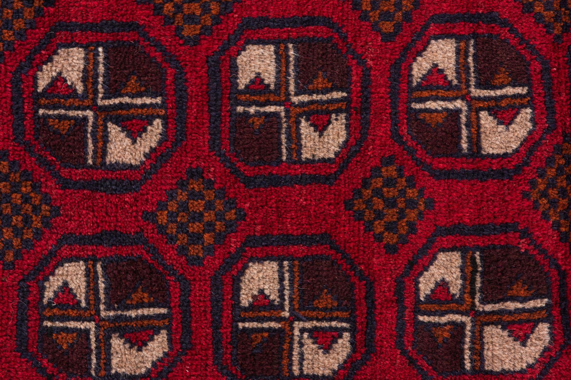 3' x 4' 7 Hand Knotted Balouch Persian Wool Rug