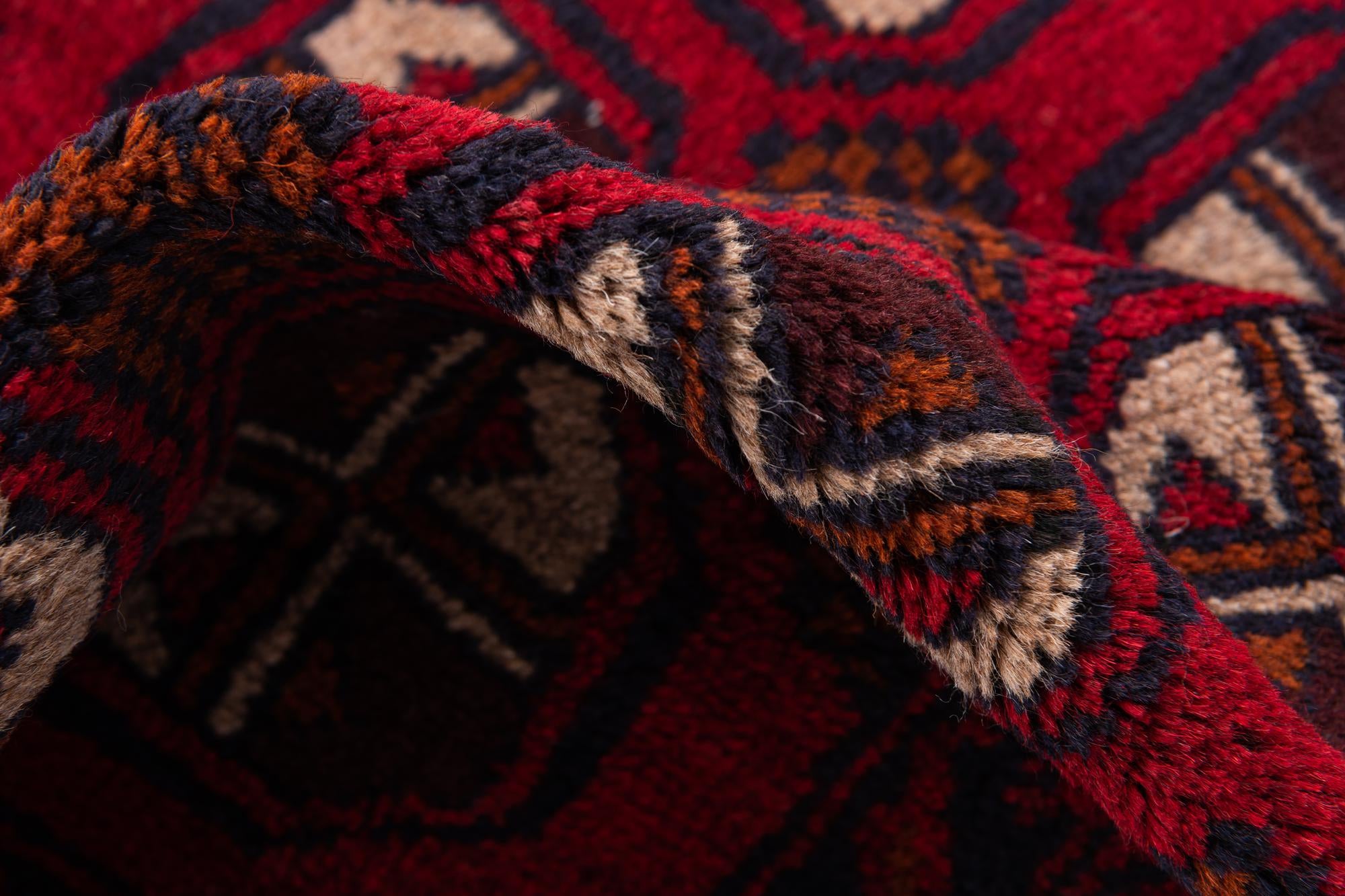 3' x 4' 7 Hand Knotted Balouch Persian Wool Rug