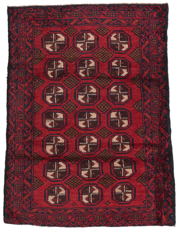 Detail image of 3' x 4' 7 Hand Knotted Balouch Persian Wool Rug