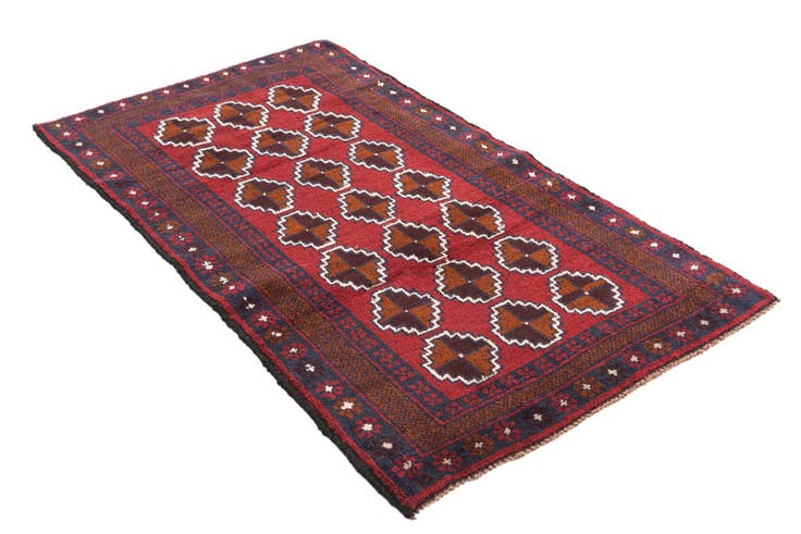 Detail image of 2' 8 x 4' 10 Hand Knotted Balouch Persian Wool Rug