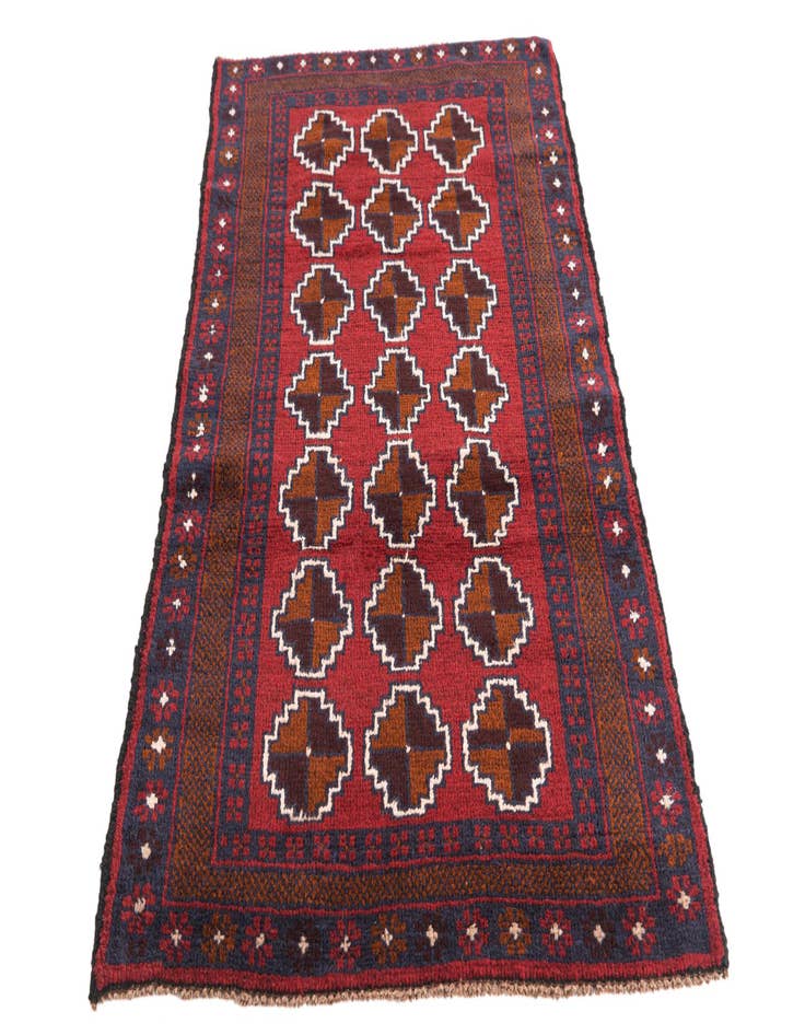 Detail image of 2' 8 x 4' 10 Hand Knotted Balouch Persian Wool Rug