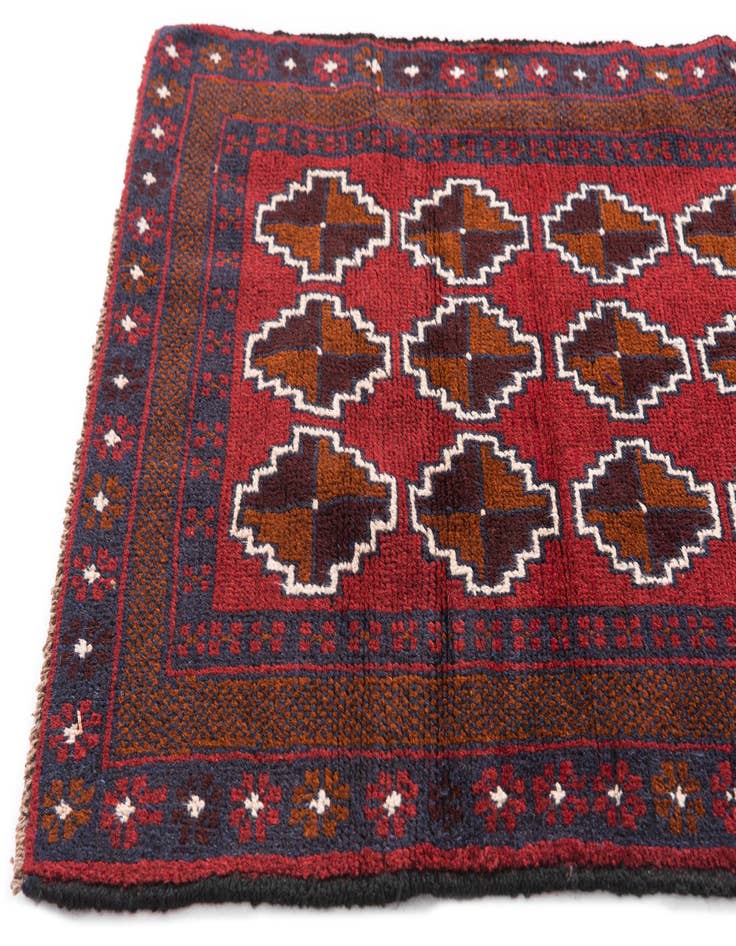 Detail image of 2' 8 x 4' 10 Hand Knotted Balouch Persian Wool Rug