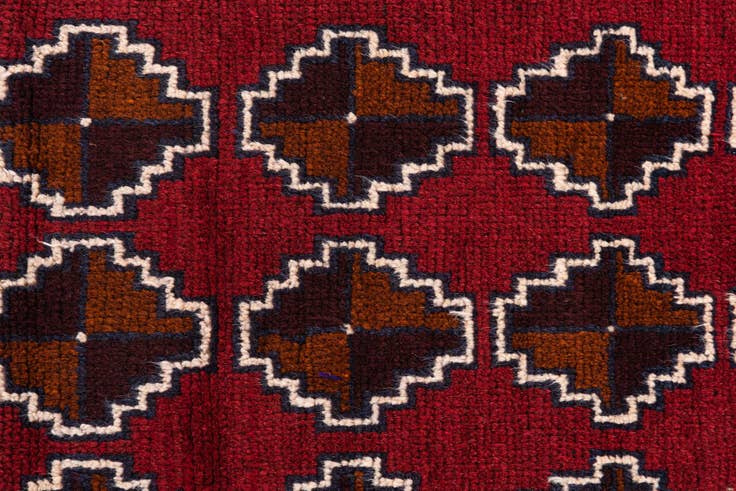 Detail image of 2' 8 x 4' 10 Hand Knotted Balouch Persian Wool Rug