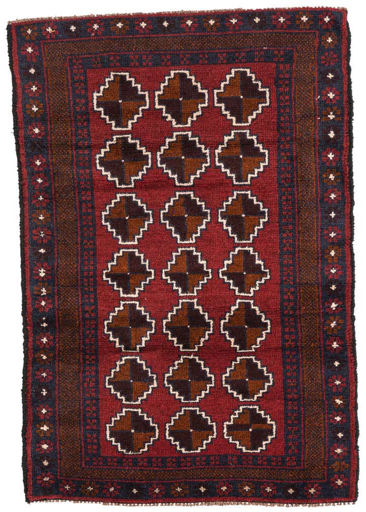 2' 8 x 4' 10 Hand Knotted Balouch Persian Wool Rug