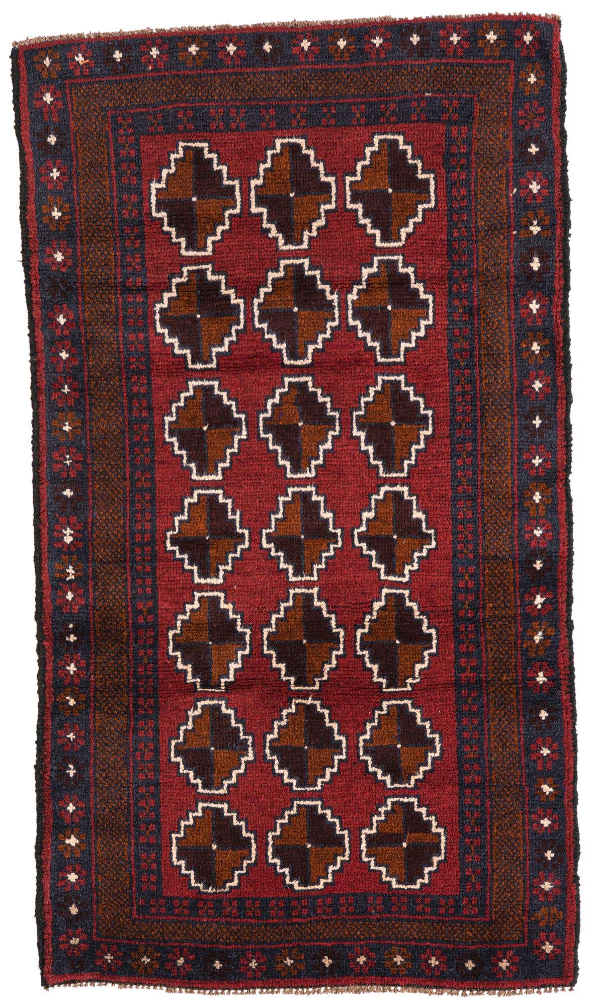 2' 8 x 4' 10 Hand Knotted Balouch Persian Wool Rug