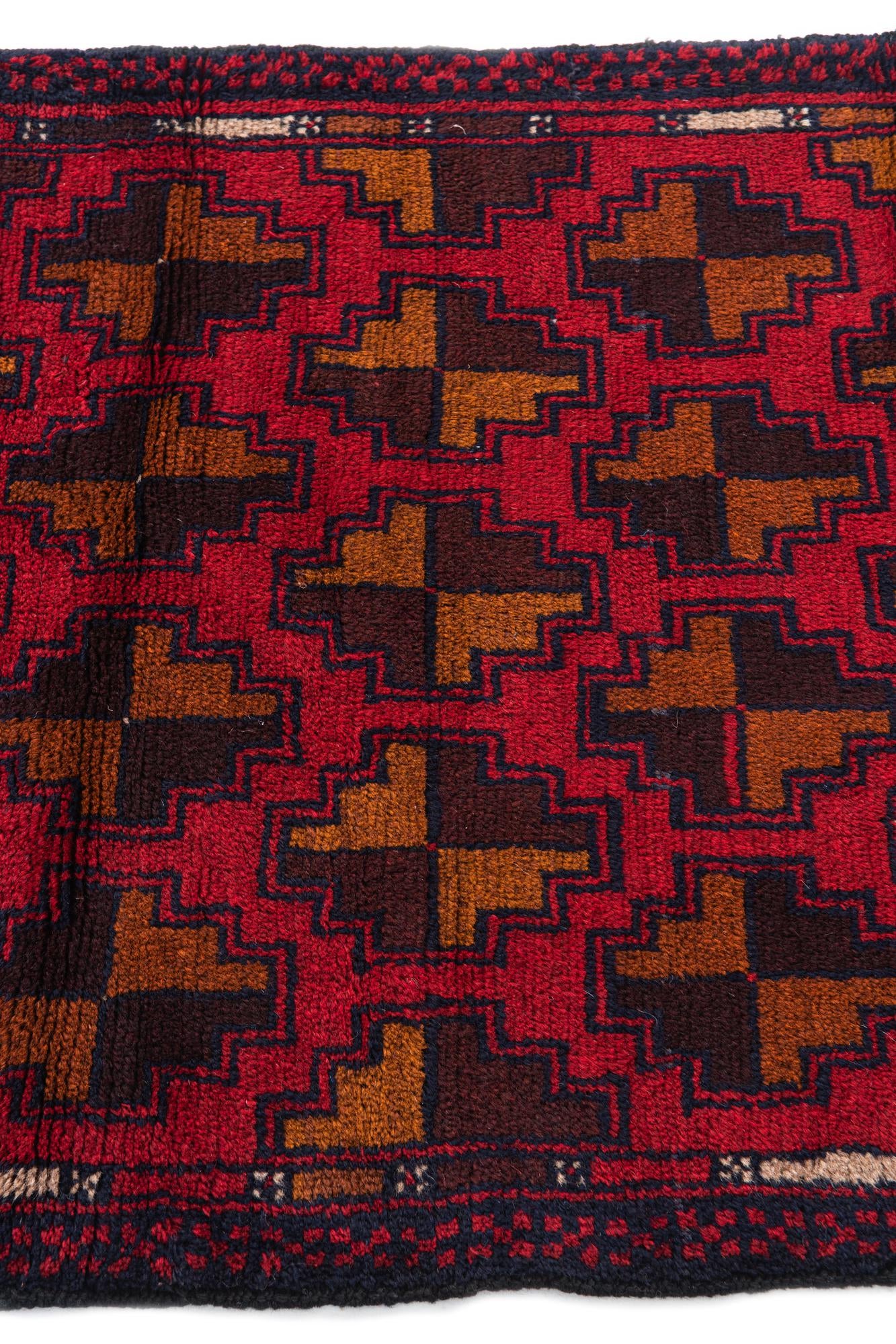 3' x 4' 4 Hand Knotted Balouch Persian Wool Rug