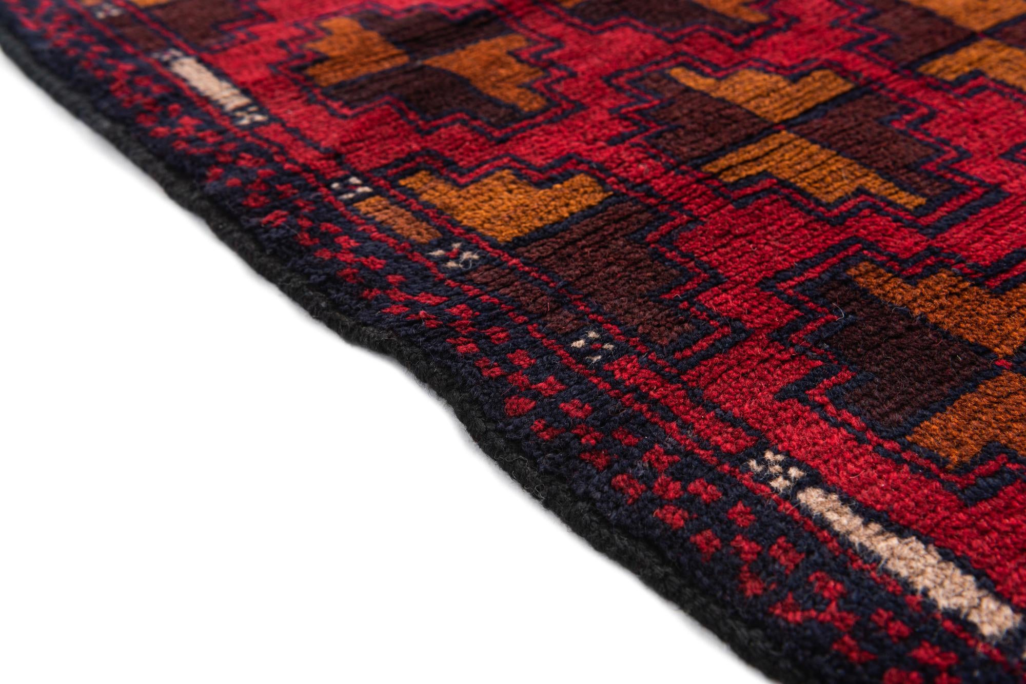 3' x 4' 4 Hand Knotted Balouch Persian Wool Rug