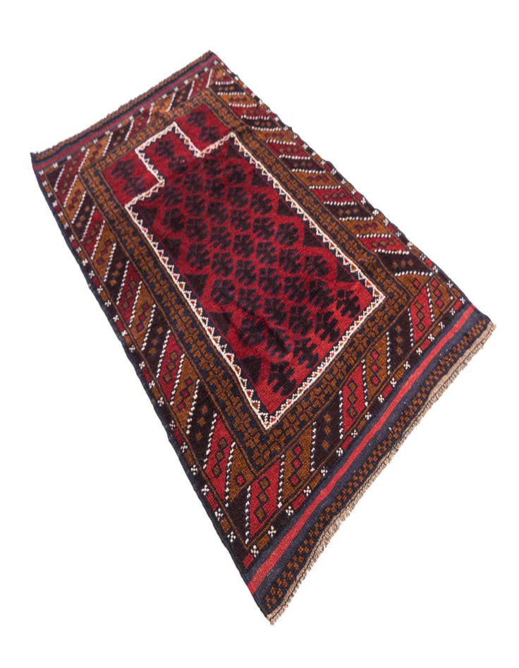 Detail image of 3' x 4' 9  Hand Knotted Balouch Persian Wool Rug