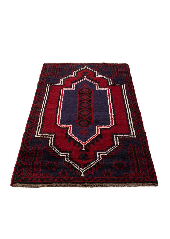 2' 9 x 4' 8 Hand Knotted Balouch Persian Wool Rug