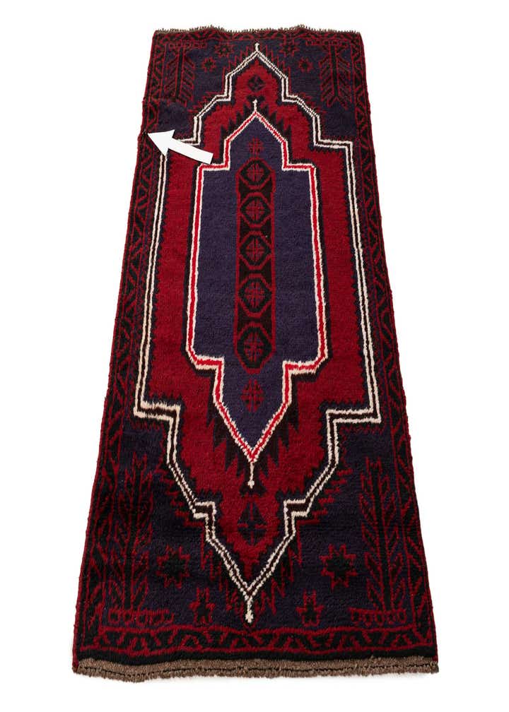 2' 9 x 4' 8 Hand Knotted Balouch Persian Wool Rug