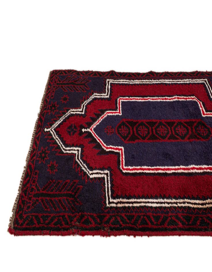 Detail image of 2' 9 x 4' 8 Hand Knotted Balouch Persian Wool Rug