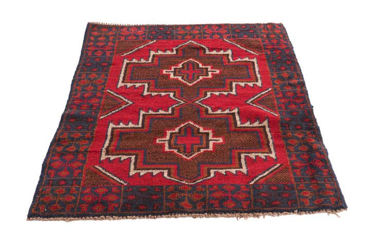 3' x 4' 7 Hand Knotted Balouch Persian Wool Rug