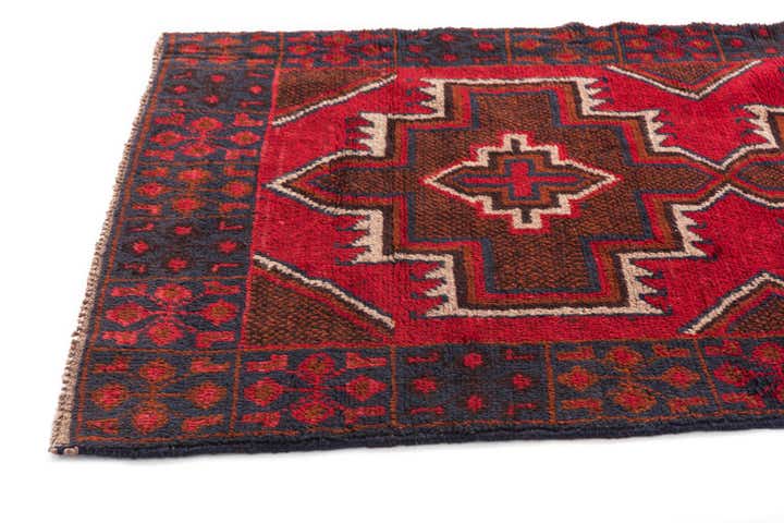 3' x 4' 7 Hand Knotted Balouch Persian Wool Rug