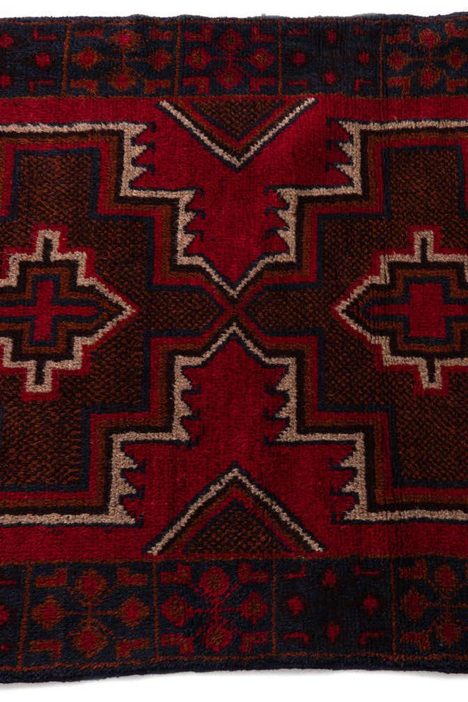 3' x 4' 7 Hand Knotted Balouch Persian Wool Rug