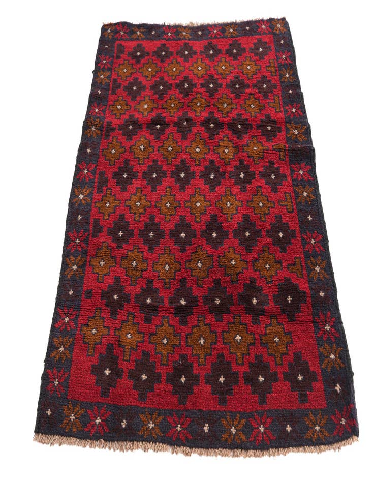 Detail image of 3' x 4' 6  Hand Knotted Balouch Persian Wool Rug