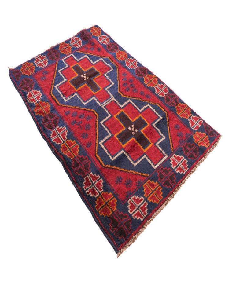 Detail image of 3' 1 x 4' 8  Hand Knotted Balouch Persian Wool Rug