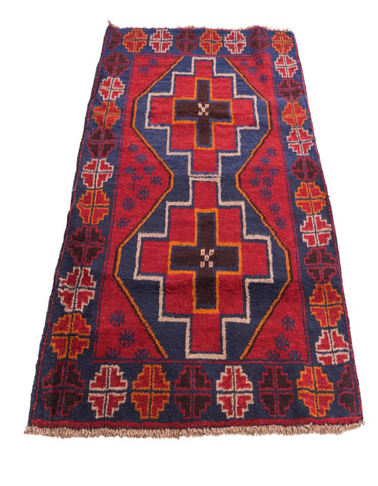 Detail image of 3' 1 x 4' 8  Hand Knotted Balouch Persian Wool Rug