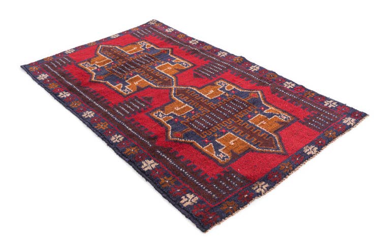 Detail image of 2' 10 x 4' 8 Hand Knotted Balouch Persian Wool Rug