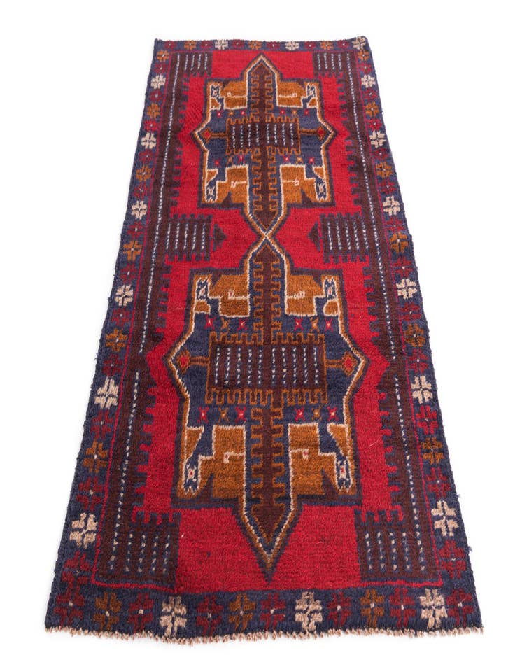 Detail image of 2' 10 x 4' 8  Hand Knotted Balouch Persian Wool Rug