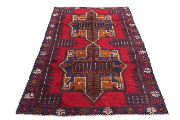 2' 10 x 4' 8 Hand Knotted Balouch Persian Wool Rug
