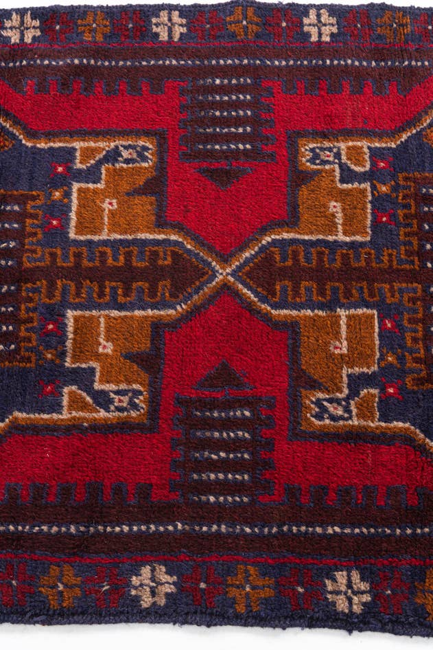 Detail image of 2' 10 x 4' 8 Hand Knotted Balouch Persian Wool Rug
