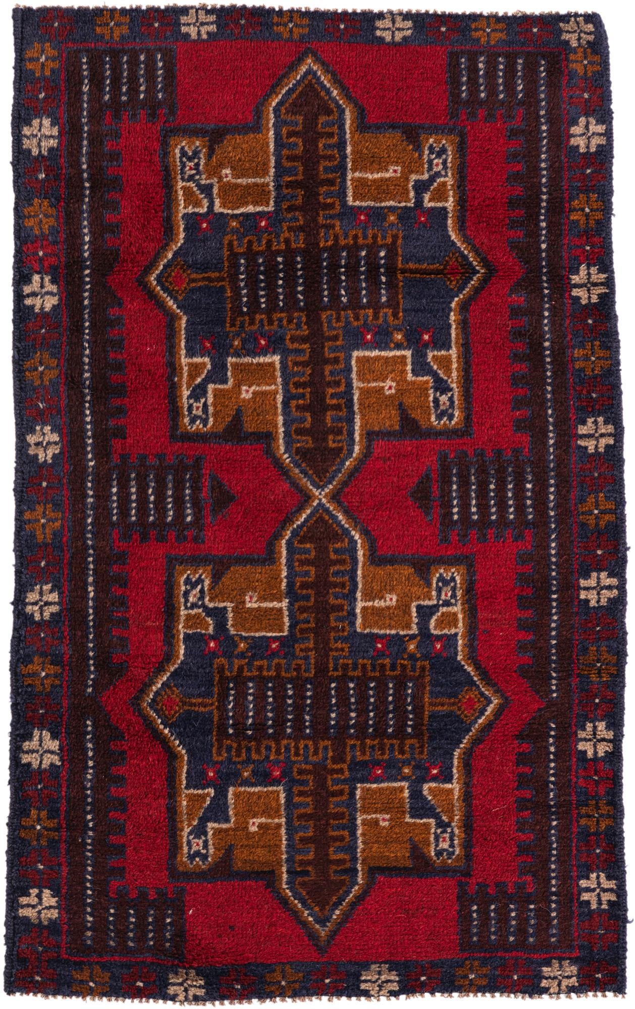 2' 10 x 4' 8 Hand Knotted Balouch Persian Wool Rug