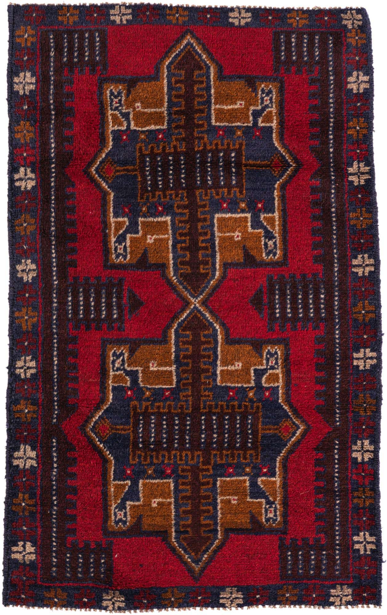 2' 10 x 4' 8 Hand Knotted Balouch Persian Wool Rug