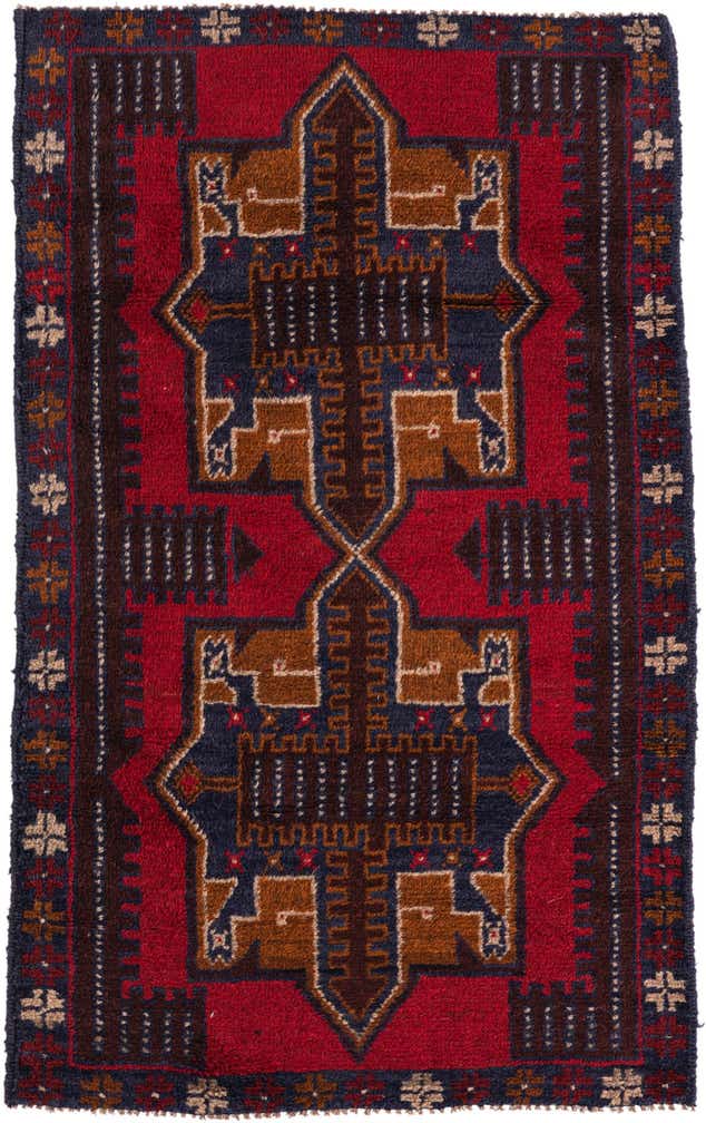 2' 10 x 4' 8 Hand Knotted Balouch Persian Wool Rug