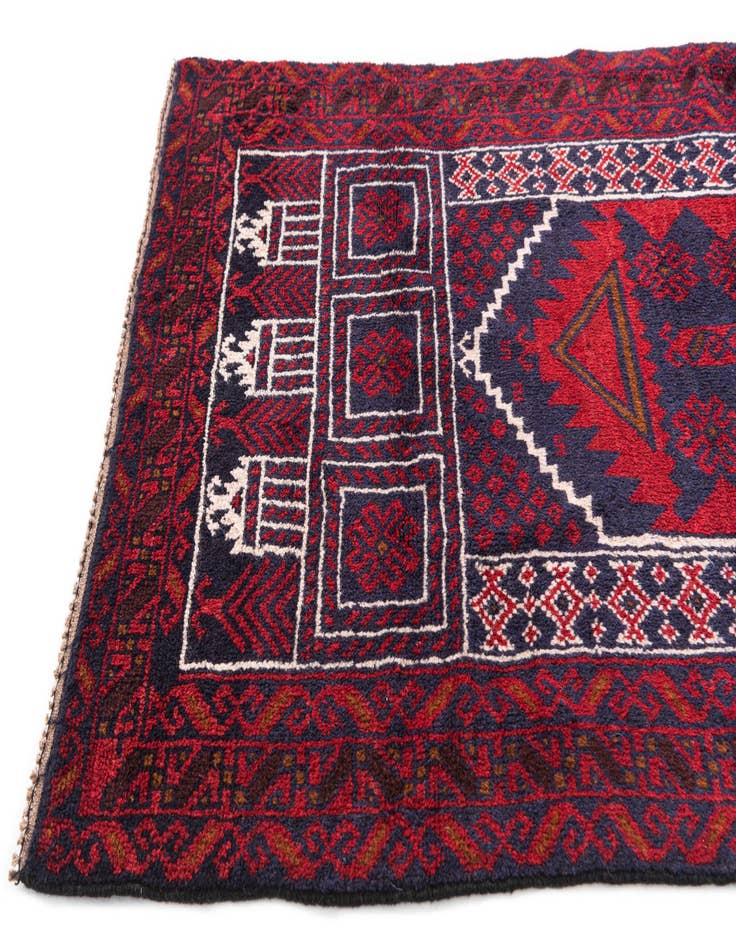 Detail image of 2' 10 x 4' 9  Hand Knotted Balouch Persian Wool Rug