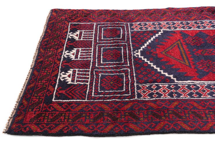 Detail image of 2' 10 x 4' 9 Hand Knotted Balouch Persian Wool Rug