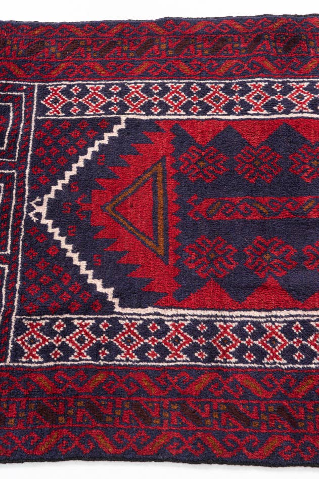 Detail image of 2' 10 x 4' 9 Hand Knotted Balouch Persian Wool Rug