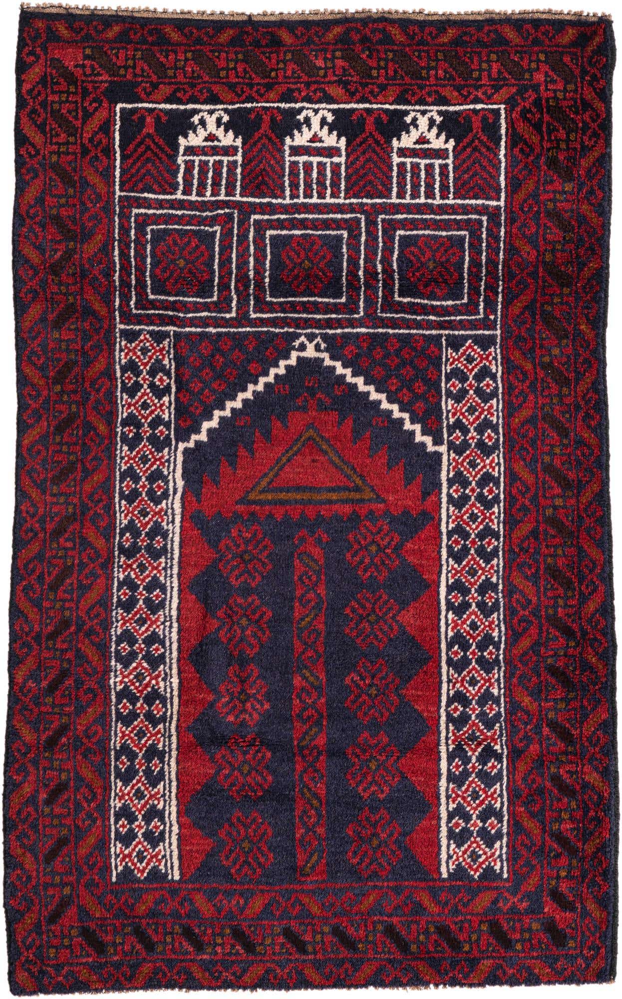 2' 10 x 4' 9 Hand Knotted Balouch Persian Wool Rug