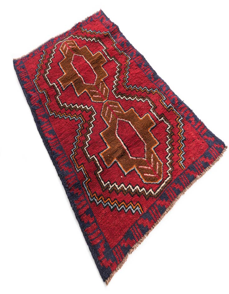 Detail image of 2' 10 x 4' 5  Hand Knotted Balouch Persian Wool Rug