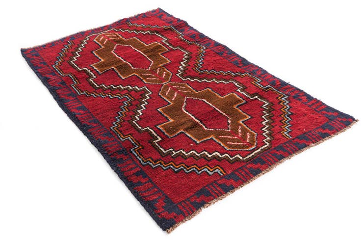 Detail image of 2' 10 x 4' 5 Hand Knotted Balouch Persian Wool Rug