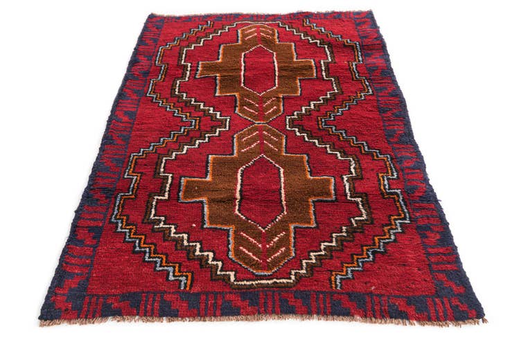 Detail image of 2' 10 x 4' 5 Hand Knotted Balouch Persian Wool Rug