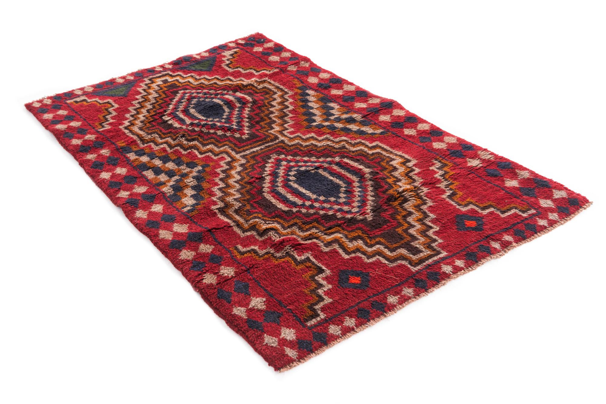 2' 10 x 4' 6 Hand Knotted Balouch Persian Wool Rug