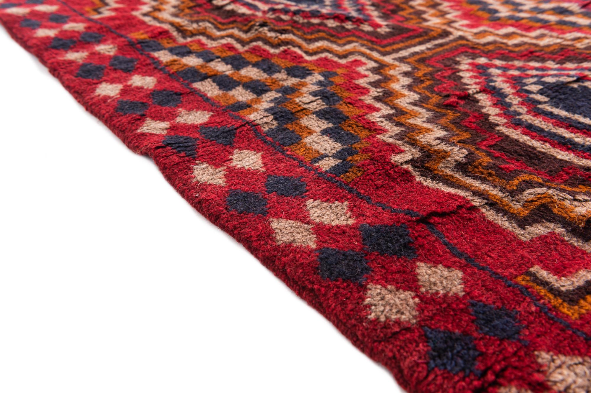 2' 10 x 4' 6 Hand Knotted Balouch Persian Wool Rug