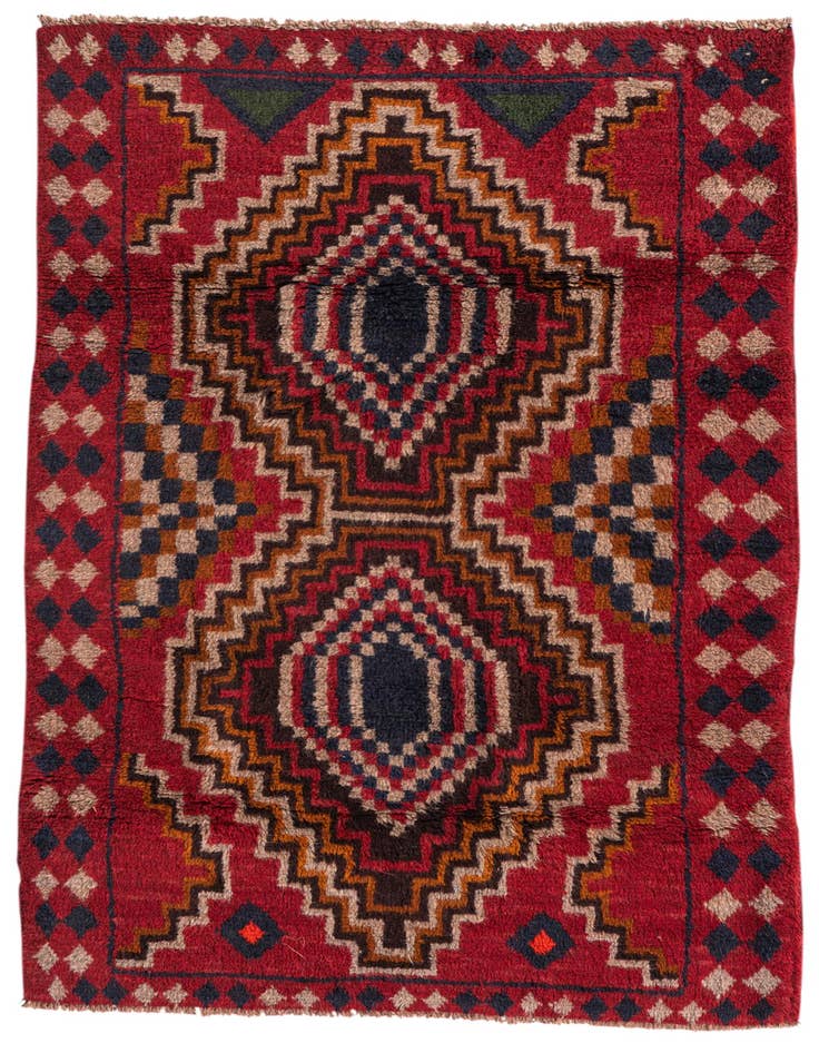 Detail image of 2' 10 x 4' 6 Hand Knotted Balouch Persian Wool Rug