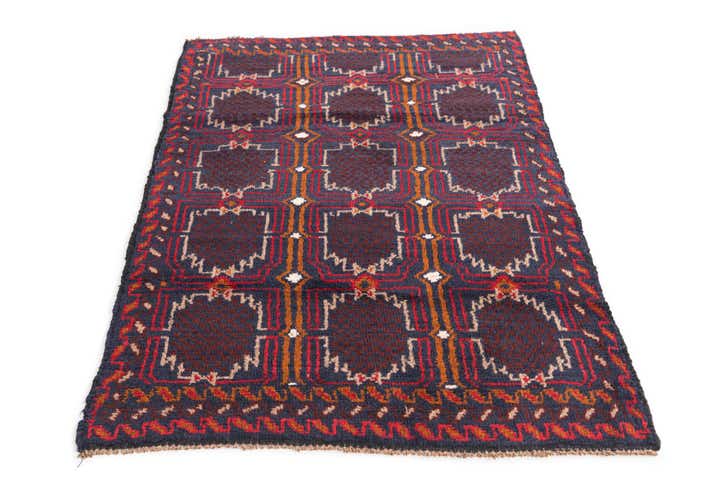 2' 10 x 4' 5 Hand Knotted Balouch Persian Wool Rug
