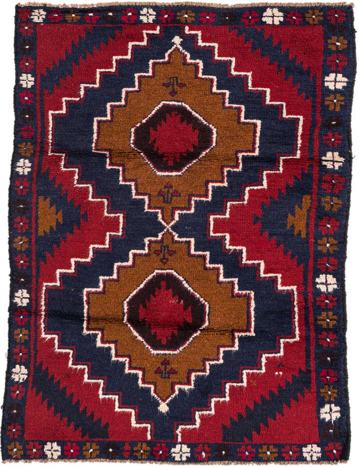 Detail image of 2' 10 x 4' 10 Hand Knotted Balouch Persian Wool Rug