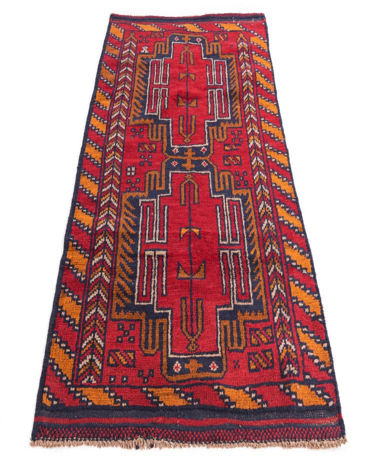 Detail image of 2' 10 x 4' 7  Hand Knotted Balouch Persian Wool Rug