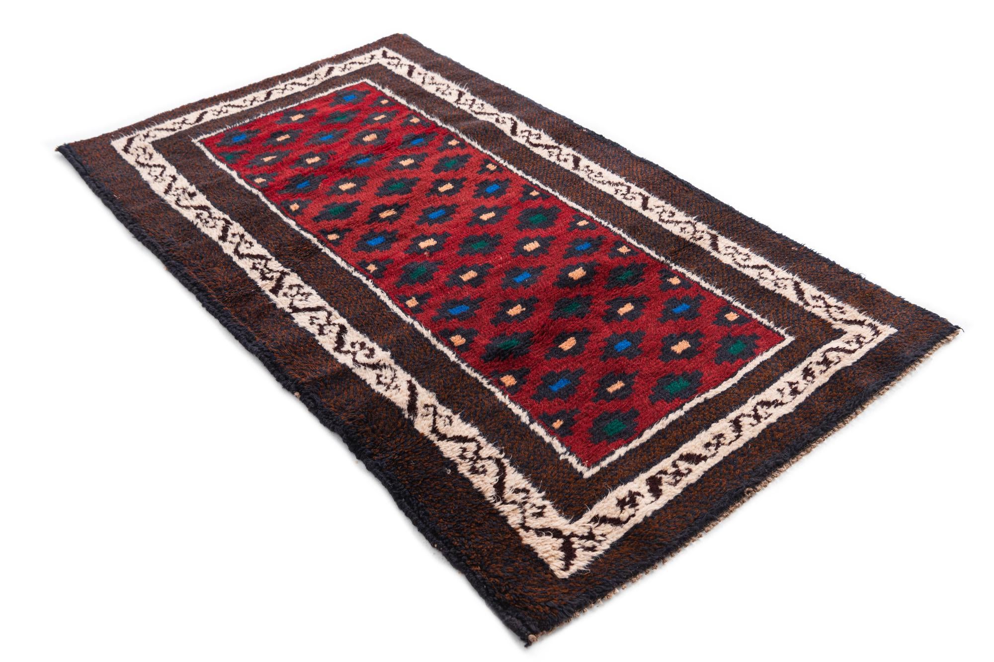 2' 9 x 4' 7 Hand Knotted Balouch Persian Wool Rug