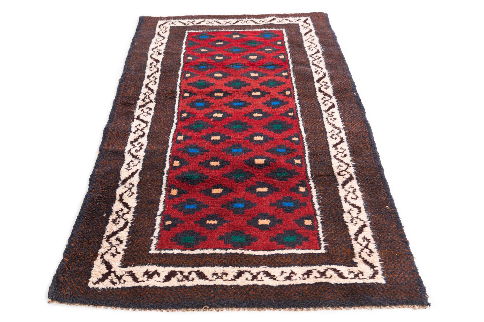 2' 9 x 4' 7 Hand Knotted Balouch Persian Wool Rug