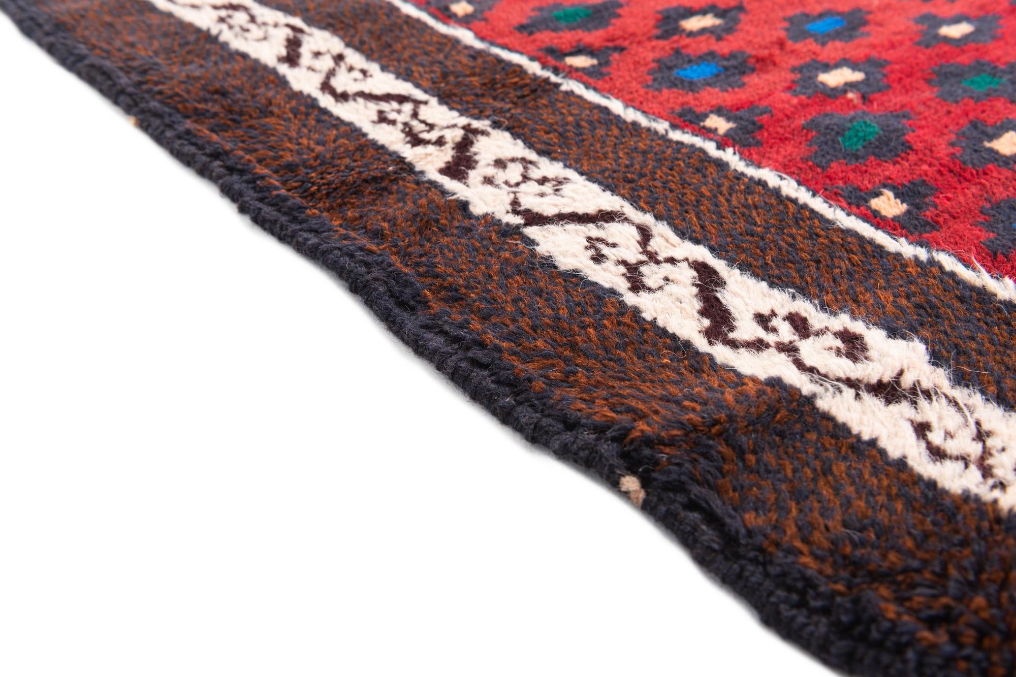 2' 9 x 4' 7 Hand Knotted Balouch Persian Wool Rug