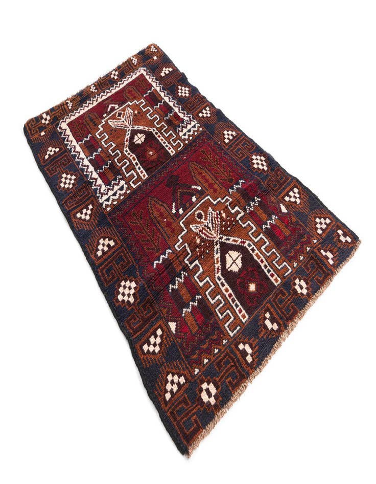 Detail image of 2' 9 x 4' 7  Hand Knotted Balouch Persian Wool Rug