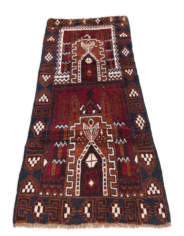 Detail image of 2' 9 x 4' 7 Hand Knotted Balouch Persian Wool Rug