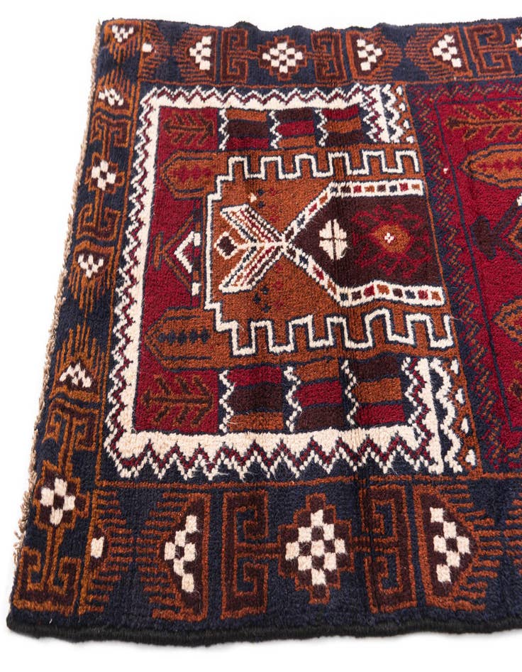 Detail image of 2' 9 x 4' 7 Hand Knotted Balouch Persian Wool Rug